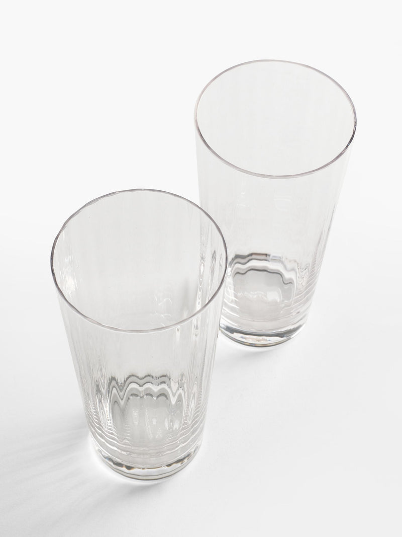 Jasper Conran London clear fluted tall tumbler glasses 15cm height set of 4, UK version