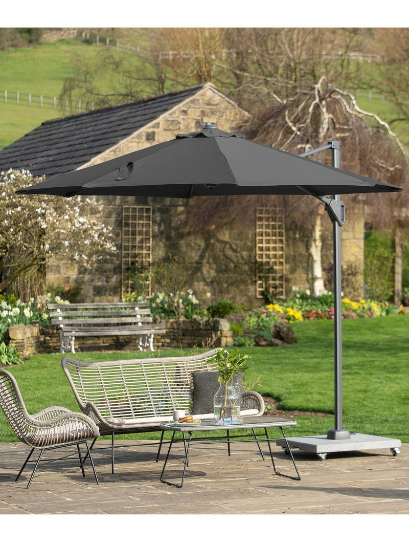 Pacific Anthracite Grey Garden Voyager T1 3m Round Parasol