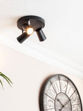 BHS Harvey Silver 3 Light Flush Spotlight Ceiling Light