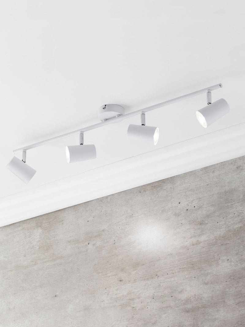 BHS Harvey Silver 3 Light Flush Spotlight Ceiling Light