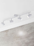 BHS Harvey Silver 3 Light Flush Spotlight Ceiling Light