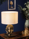 BHS Gold Buddha table lamp with white shade - British product