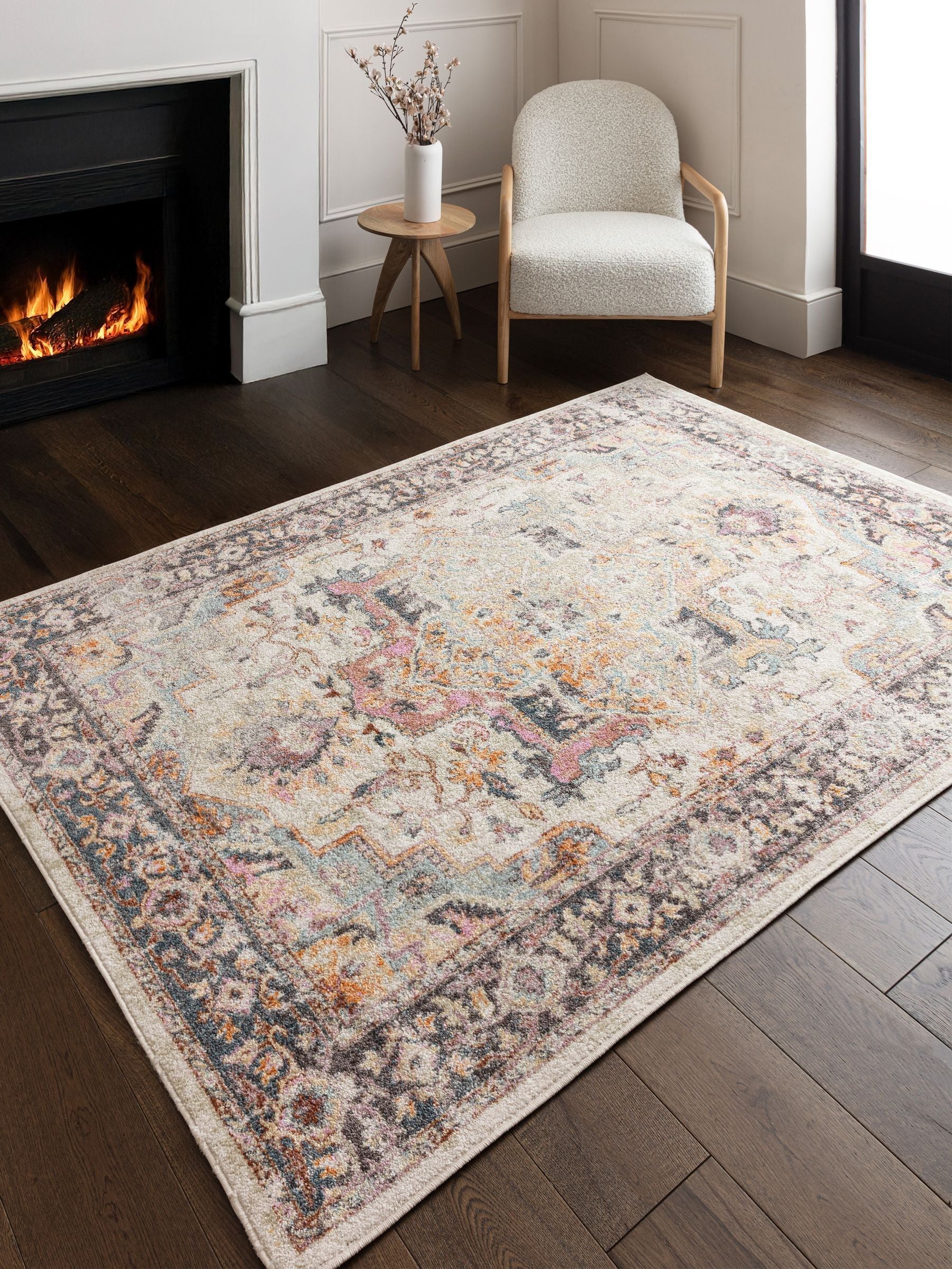Asiatic Rugs Natural Kira Flores rug, UK version