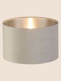 Searchlight velvet ceiling light shade in light grey, UK version