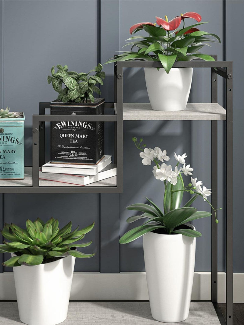 Novogratz grey Weston plant stand with faux concrete finish, UK version