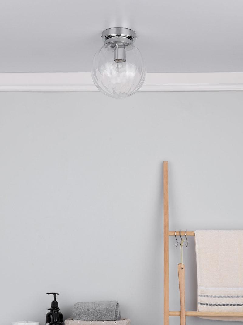 Dar Lighting Niagara flush ceiling light chrome - British product