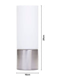 BHS silver cylinder touch lamp, imported from the UK