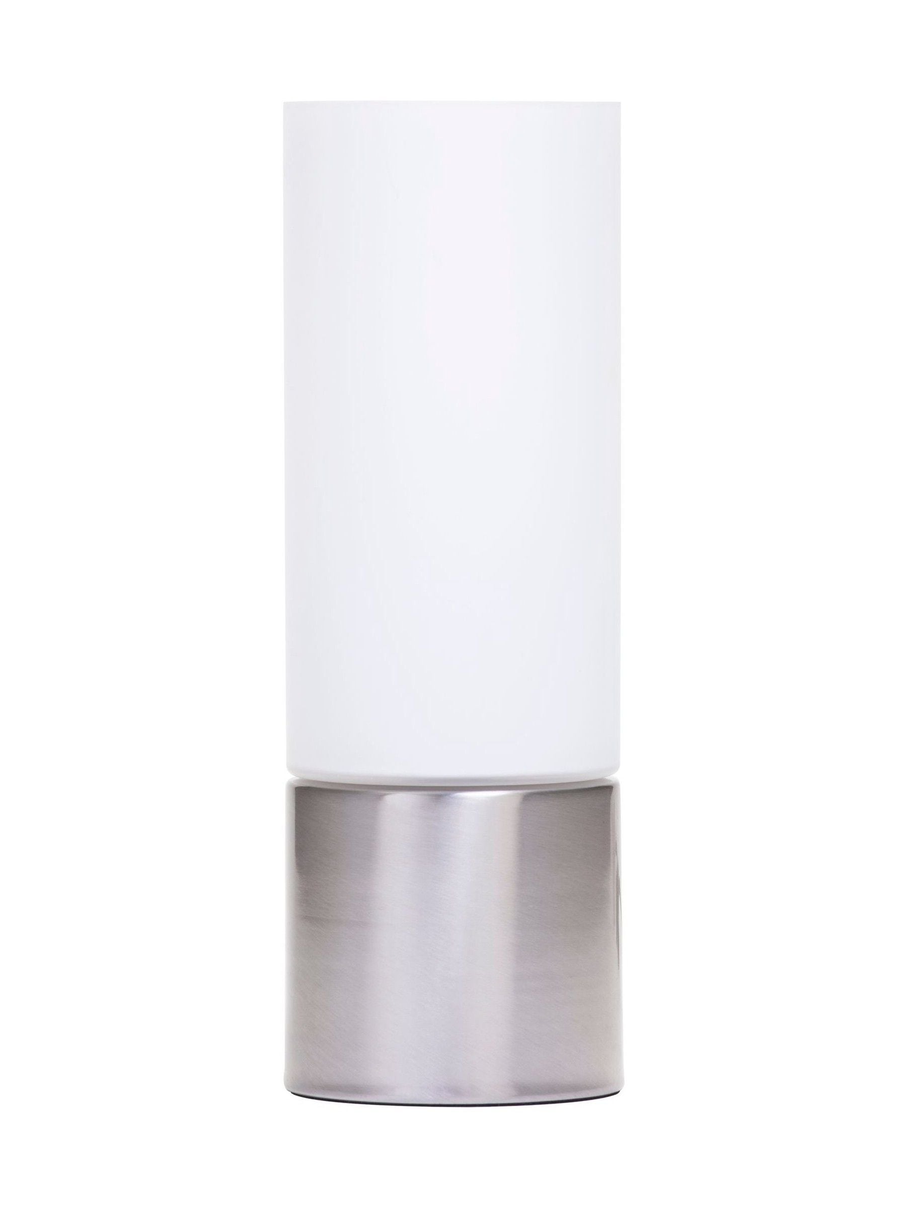BHS silver cylinder touch lamp, imported from the UK