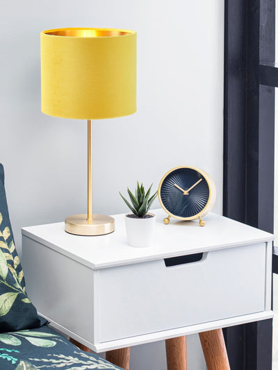 Next BHS Yellow Velvet Table Lamp- Buy online at McGrocer