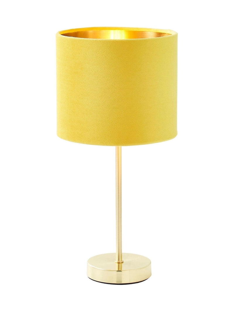 BHS yellow velvet table lamp 37cm - British product