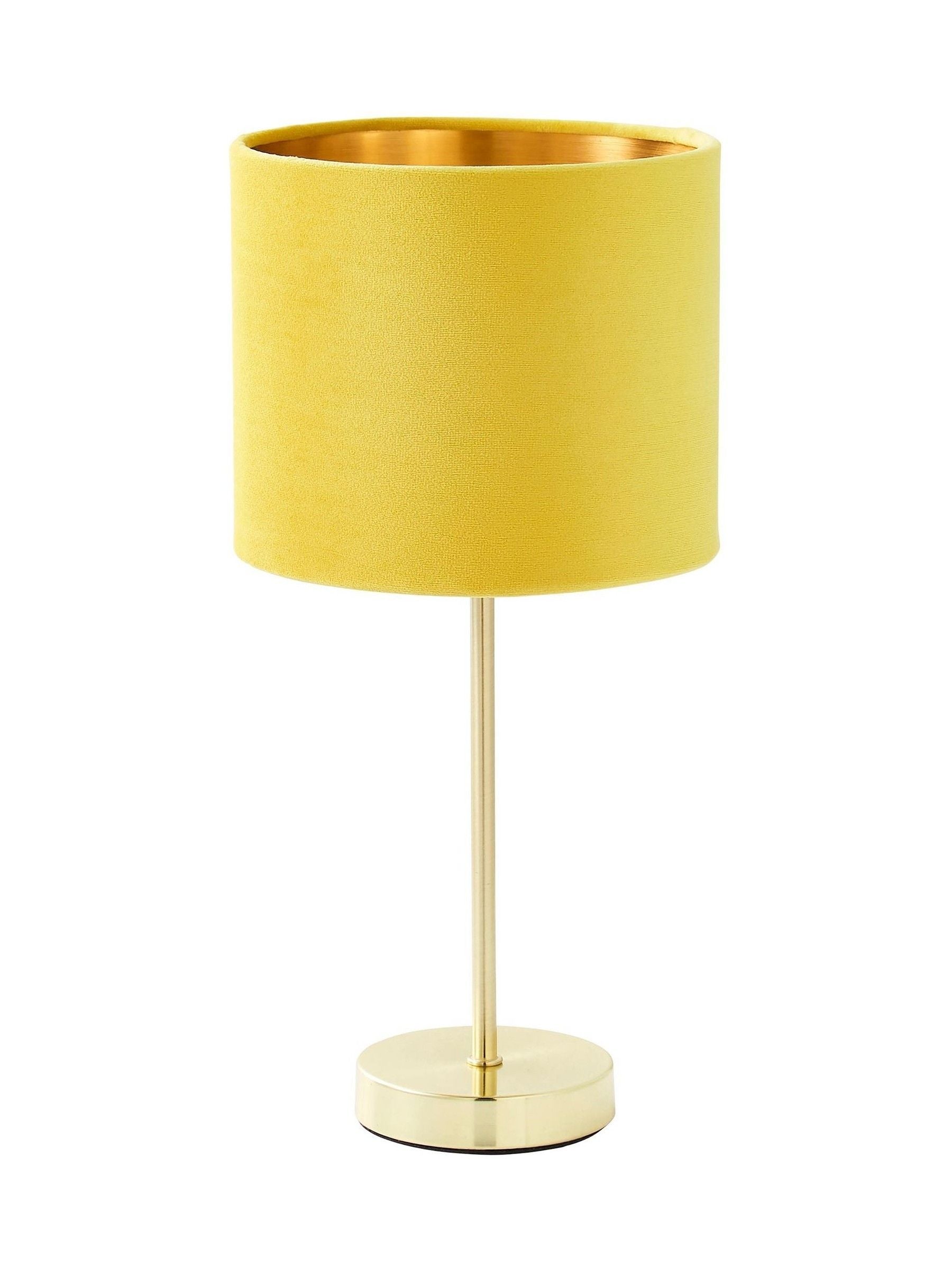 BHS yellow velvet table lamp 37cm - British product