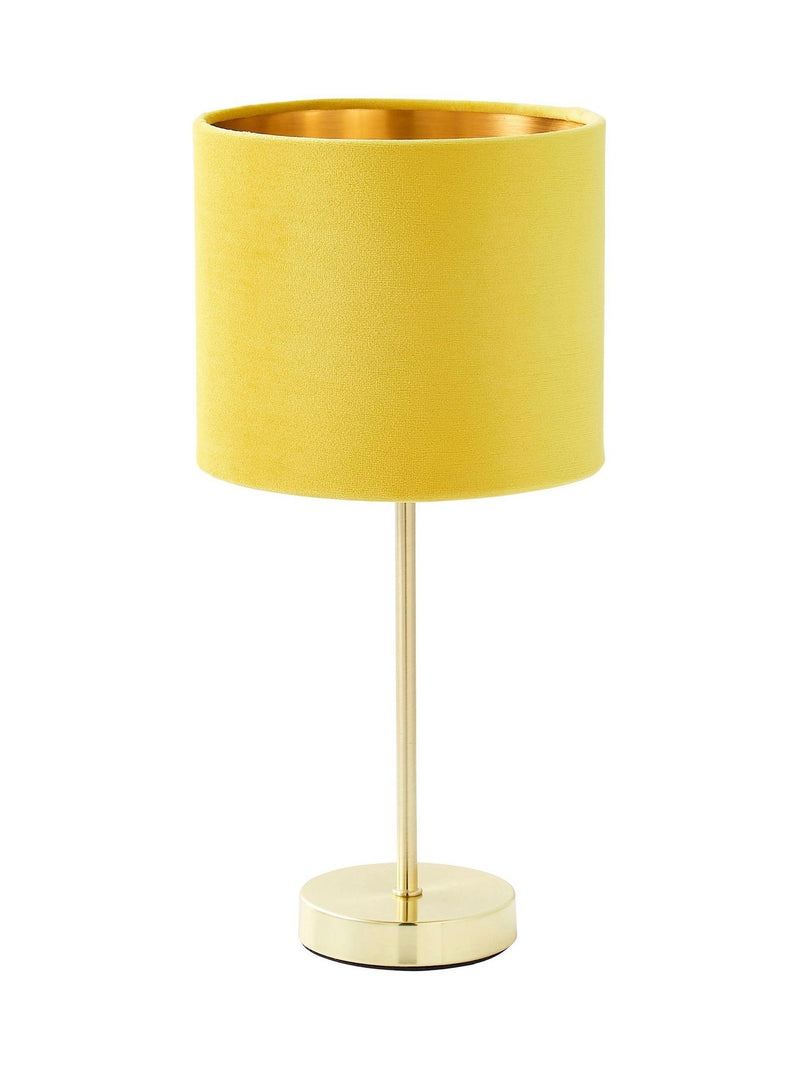 BHS yellow velvet table lamp 37cm - British product