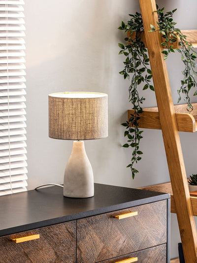 Next BHS Grey Mini Marcus Concrete Table Lamp- Buy online at McGrocer