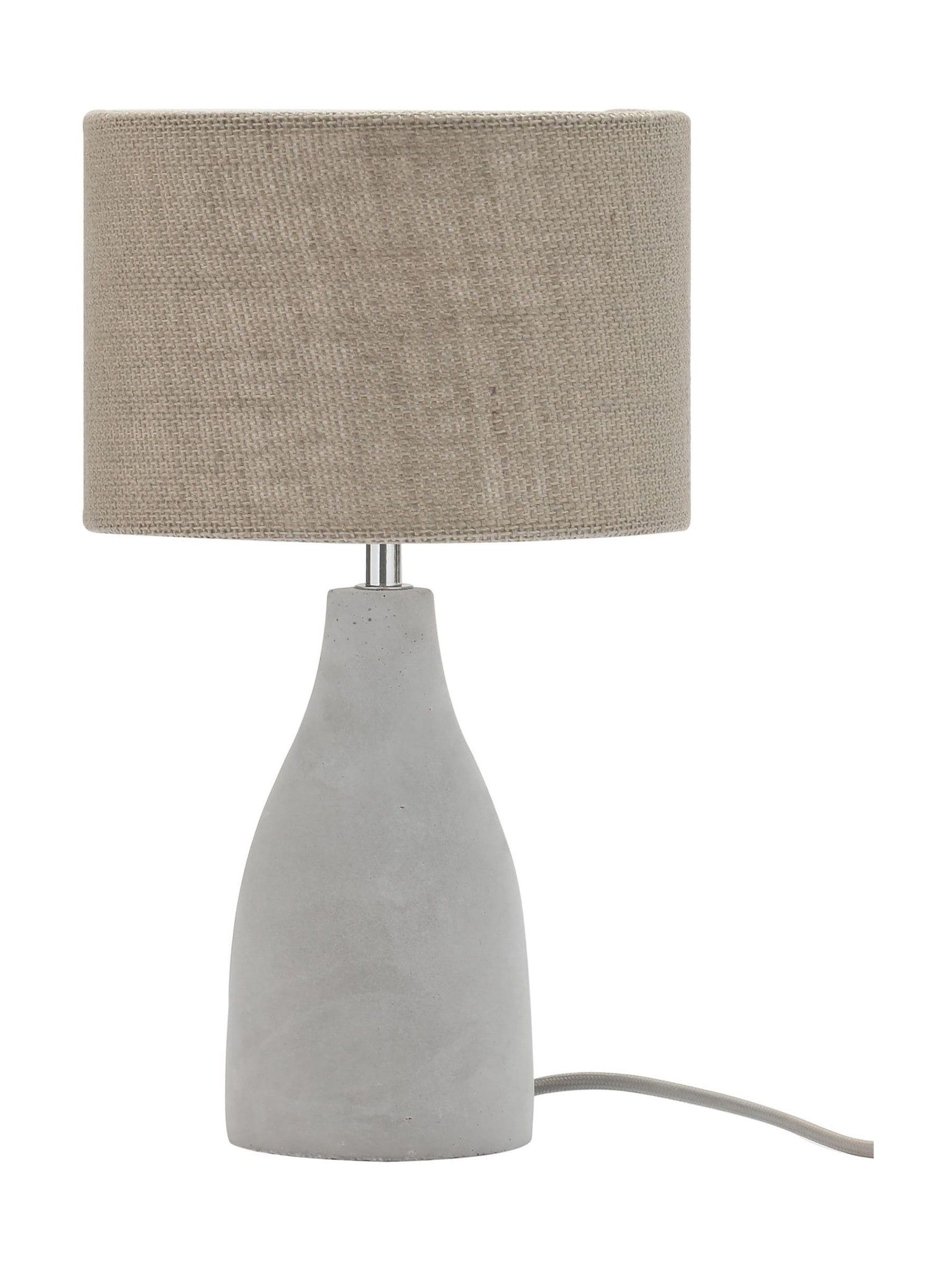 BHS grey concrete table lamp with satin nickel base - British product