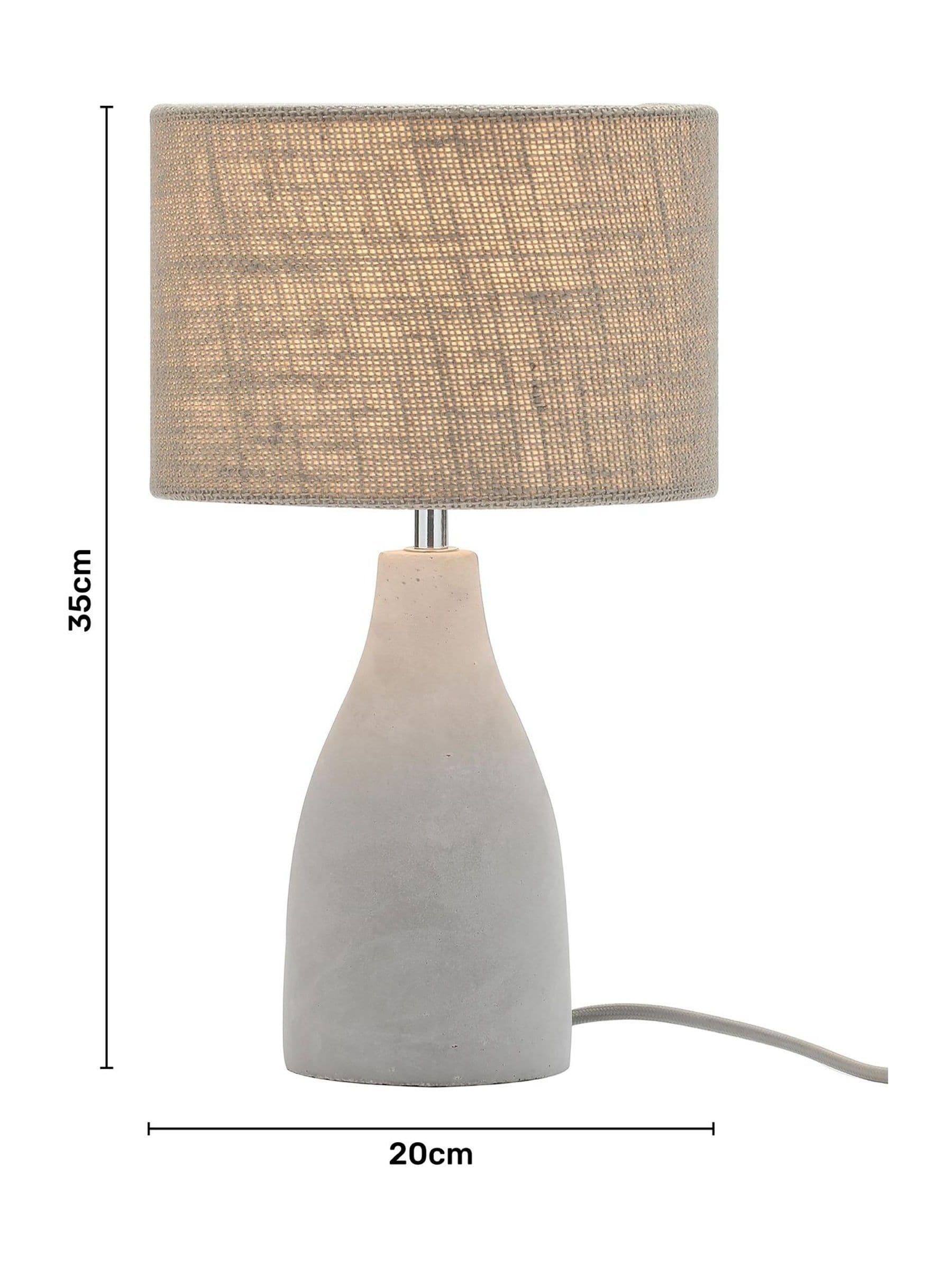 BHS grey concrete table lamp with satin nickel base - British product