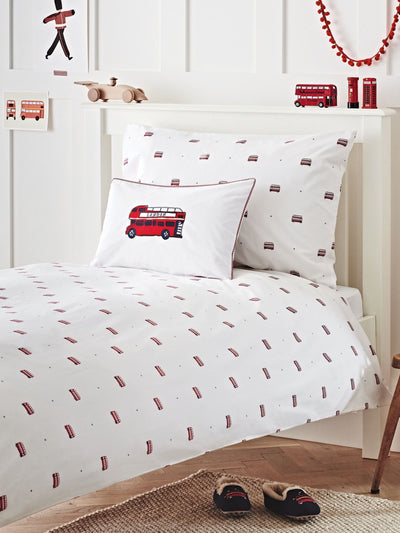 The White Company White London Bus Single 100% Cotton Pute- og Dynetrekksett