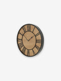 Natural black Bronx wooden wall clock 30cm, imported from the UK