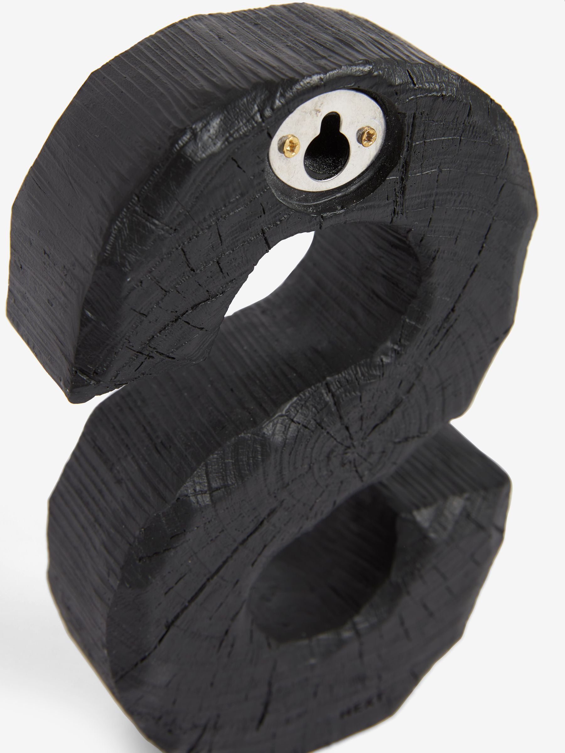 Bronx small black wood effect alphabet ornament 20cm (British brand)