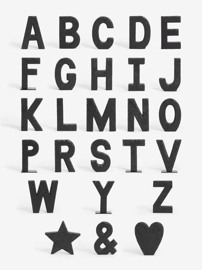 Next Bronx Small Black Wood Effect Alphabet Ornament Letter Decoration 20cm- Buy online at McGrocer
