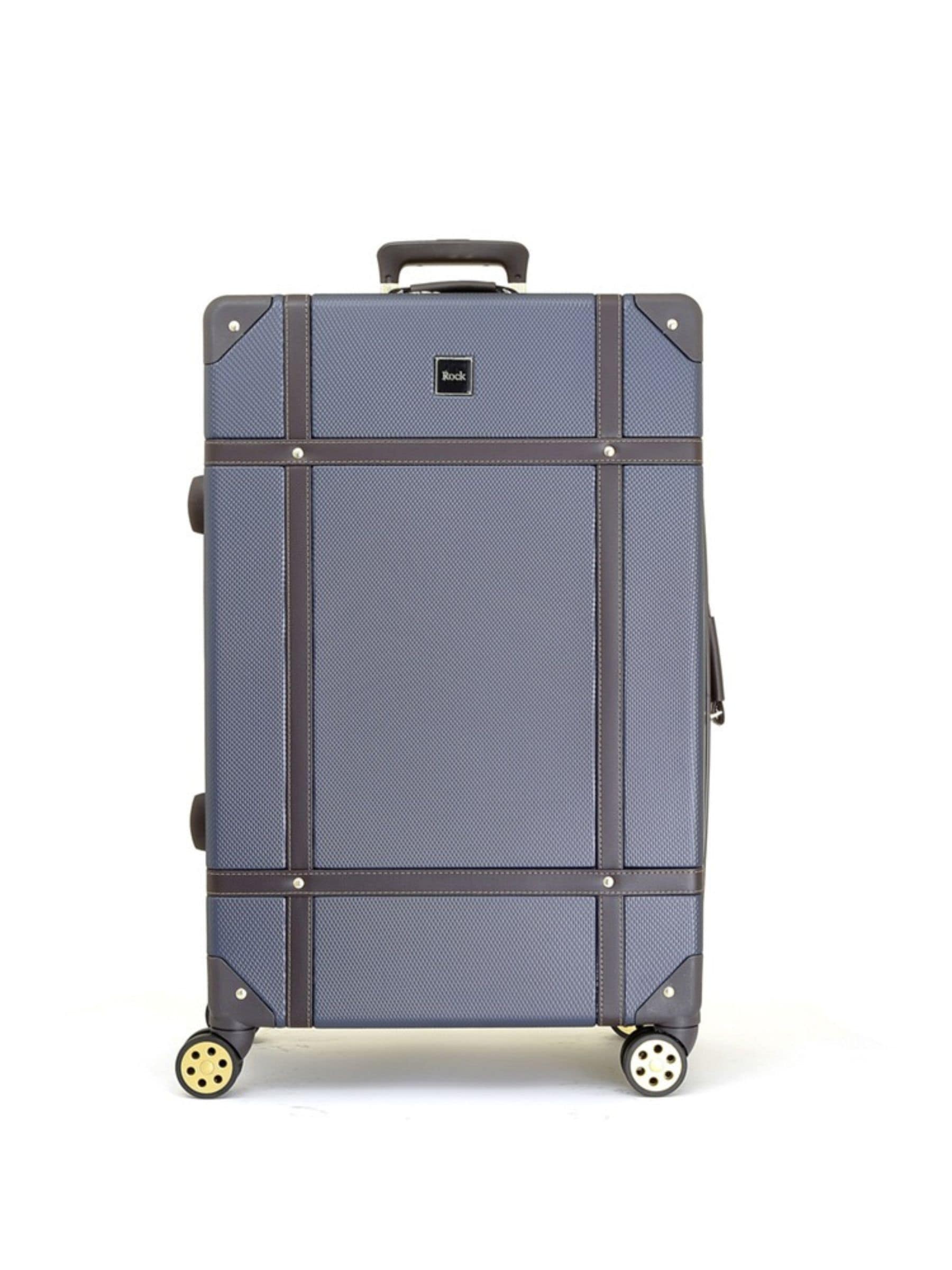 Rock navy vintage suitcase large 88L TSA lock, UK version