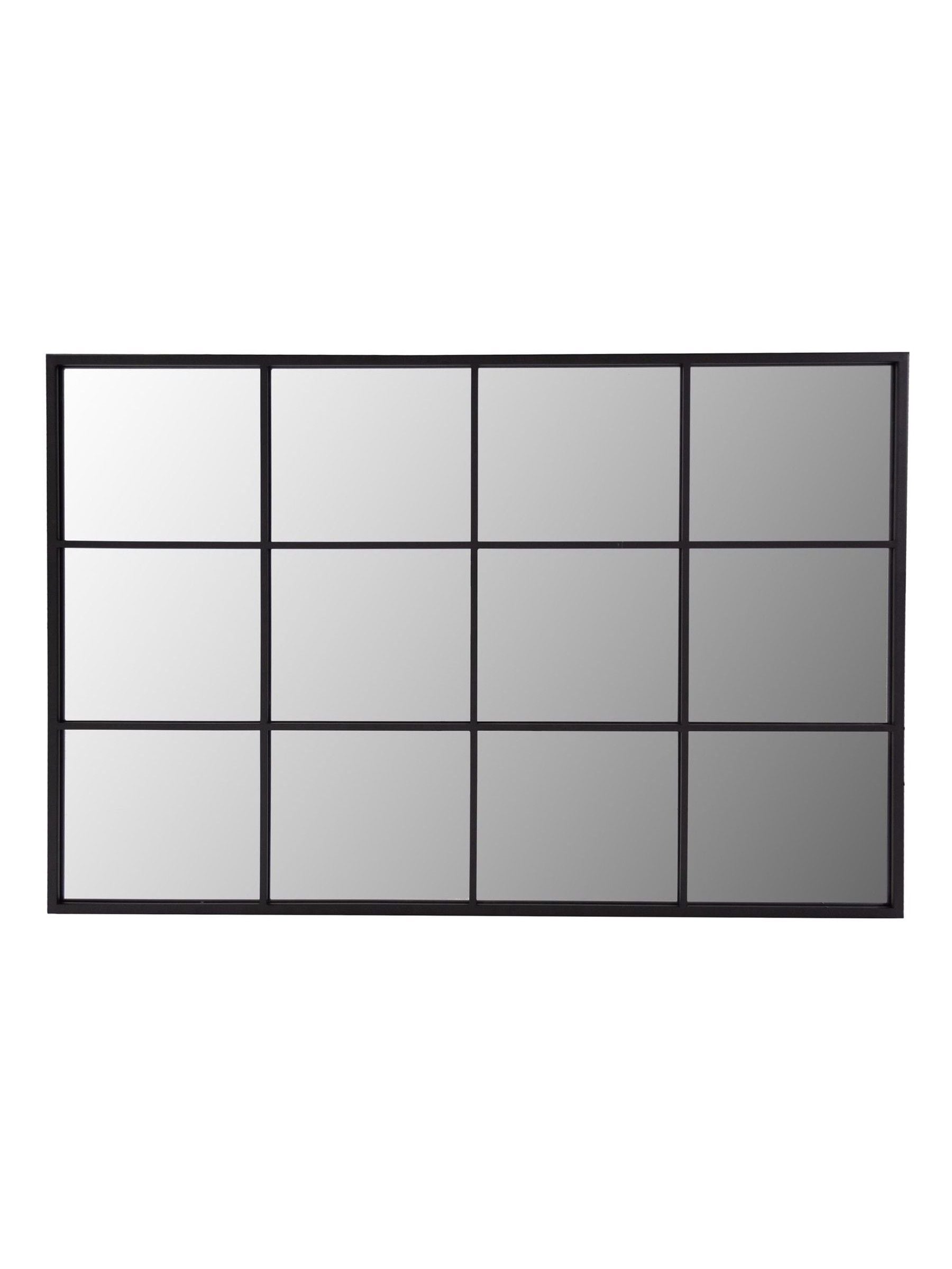 Charles Bentley Black Large Industrial Window Mirror, UK version