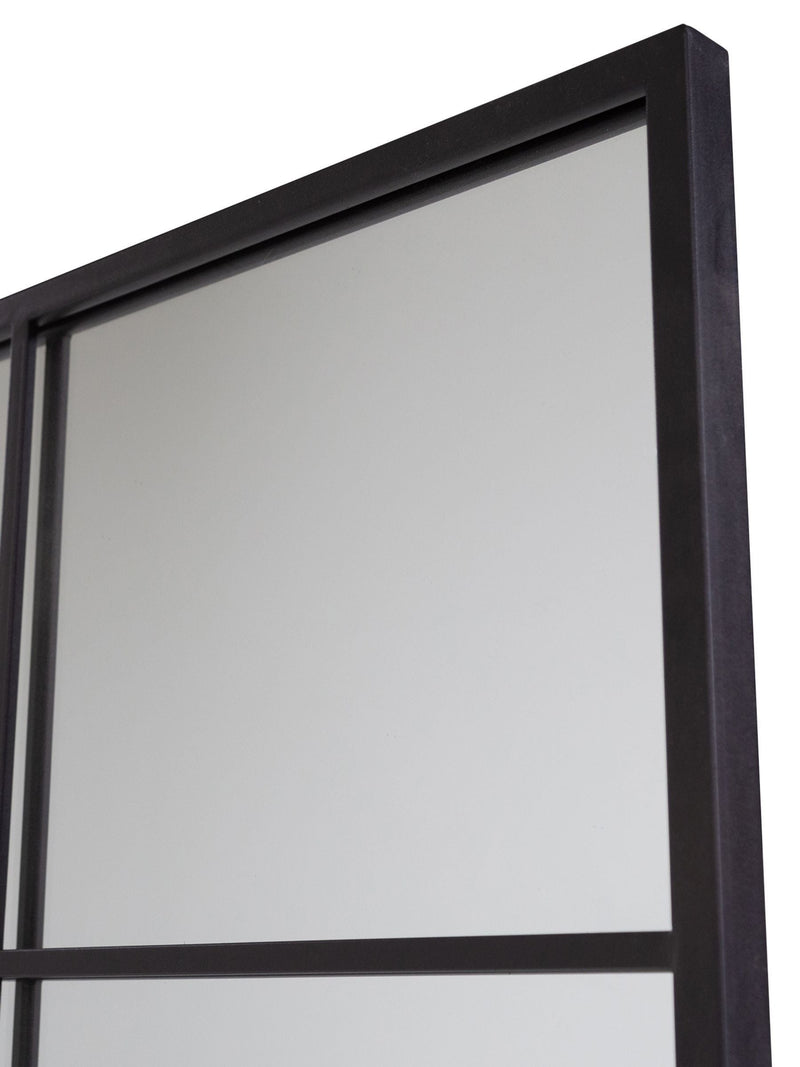 Charles Bentley Black Large Industrial Window Mirror, UK version