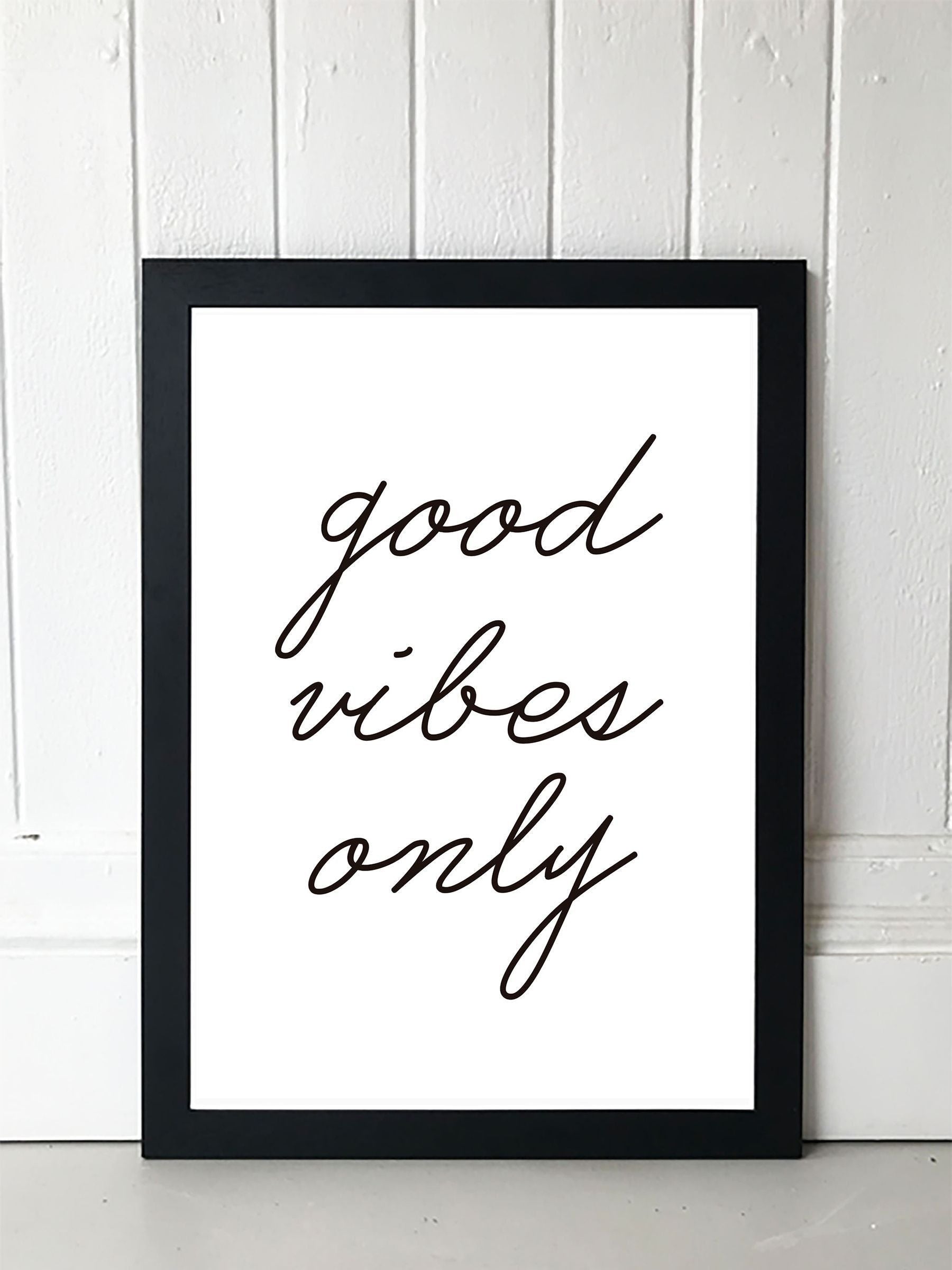 East End Prints White Good Vibes Only By Rafael Farias