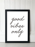 East End Prints White Good Vibes Only By Rafael Farias