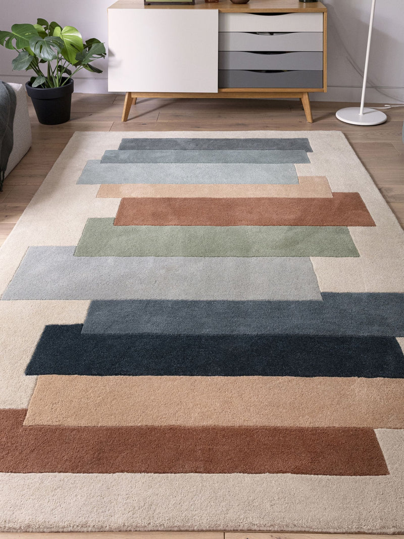 Asiatic Rugs cream wool rug Reef Stacks collection, imported from the UK