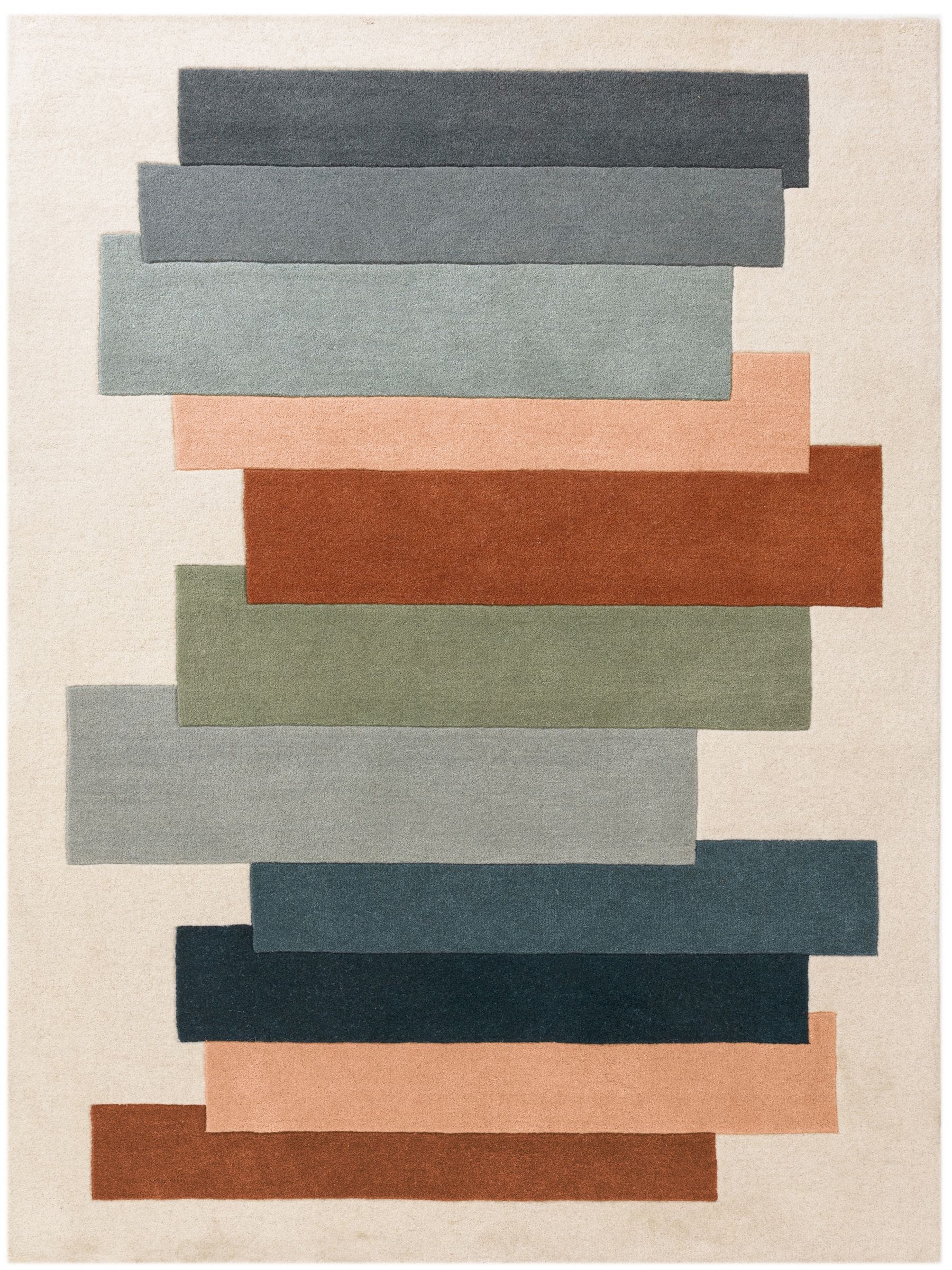 Asiatic Rugs cream wool rug Reef Stacks collection, imported from the UK
