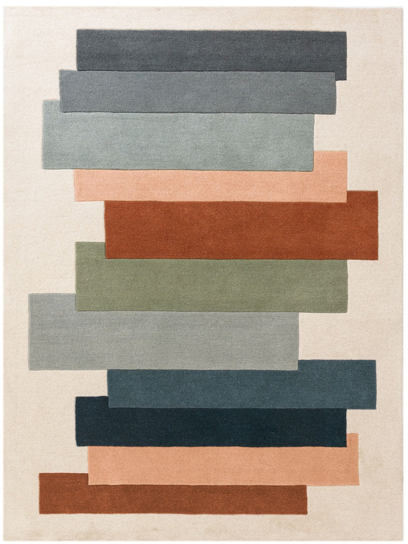 Asiatic Rugs cream wool rug Reef Stacks collection, imported from the UK
