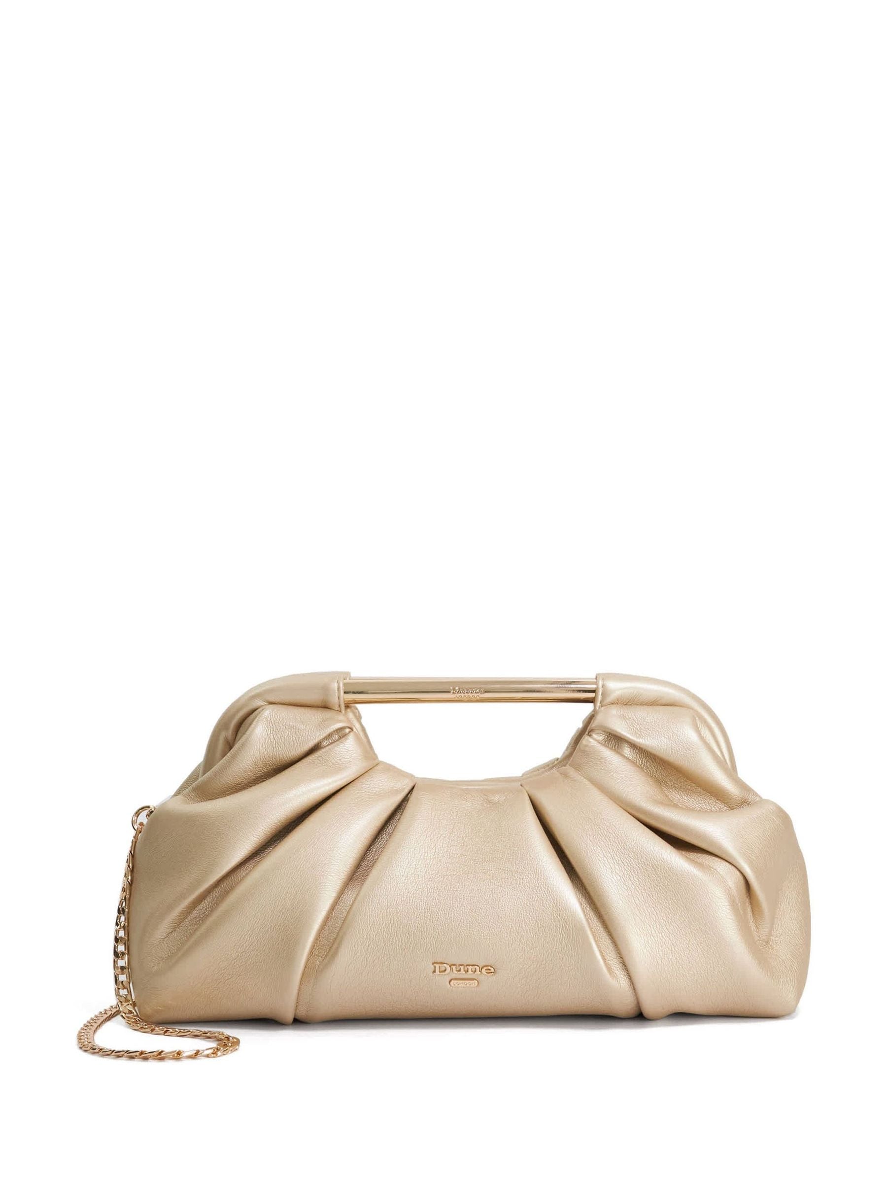 Dune London metallic Ebecci clutch bag with chain strap - British product