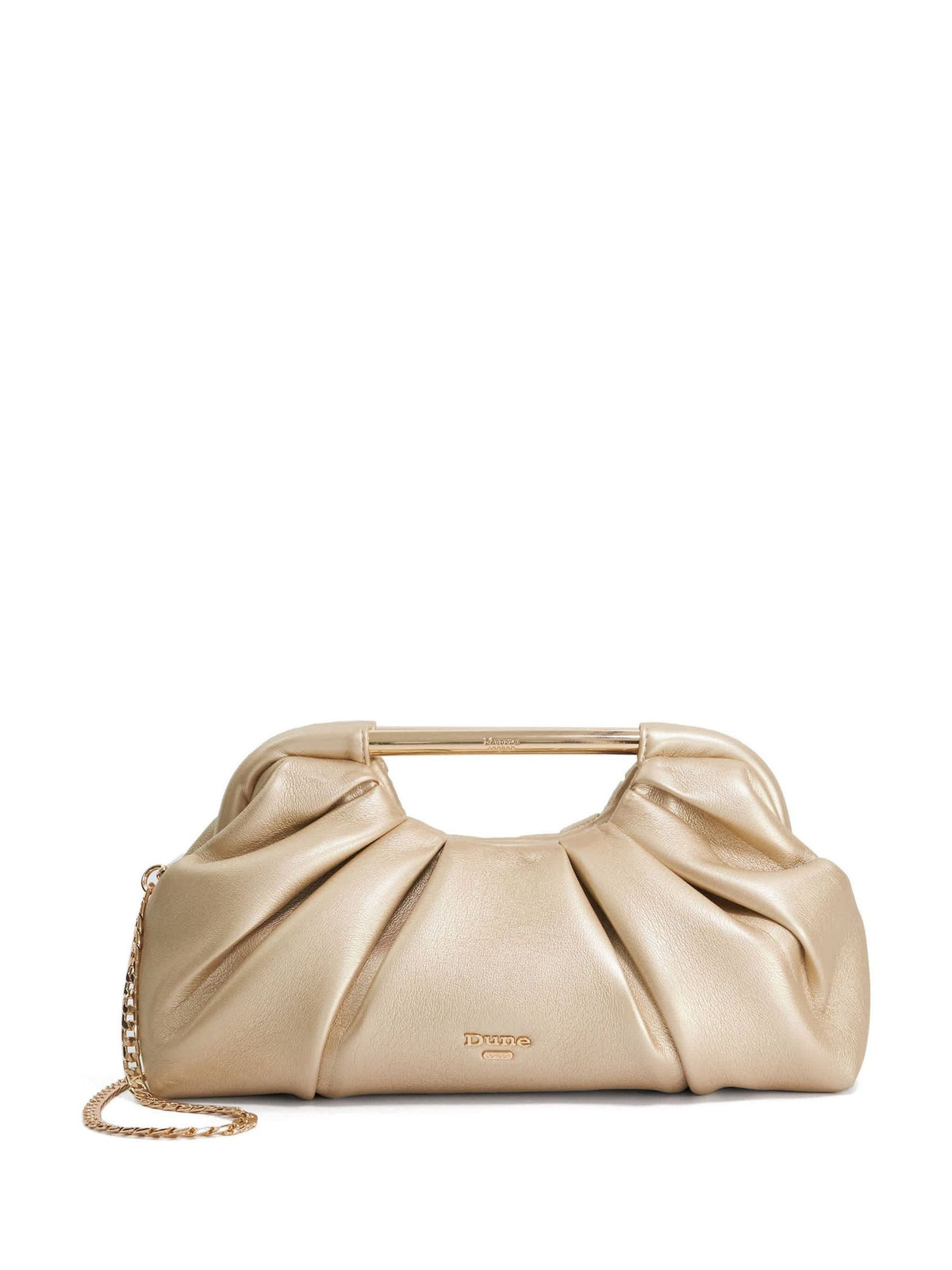 Dune London metallic Ebecci clutch bag with chain strap - British product