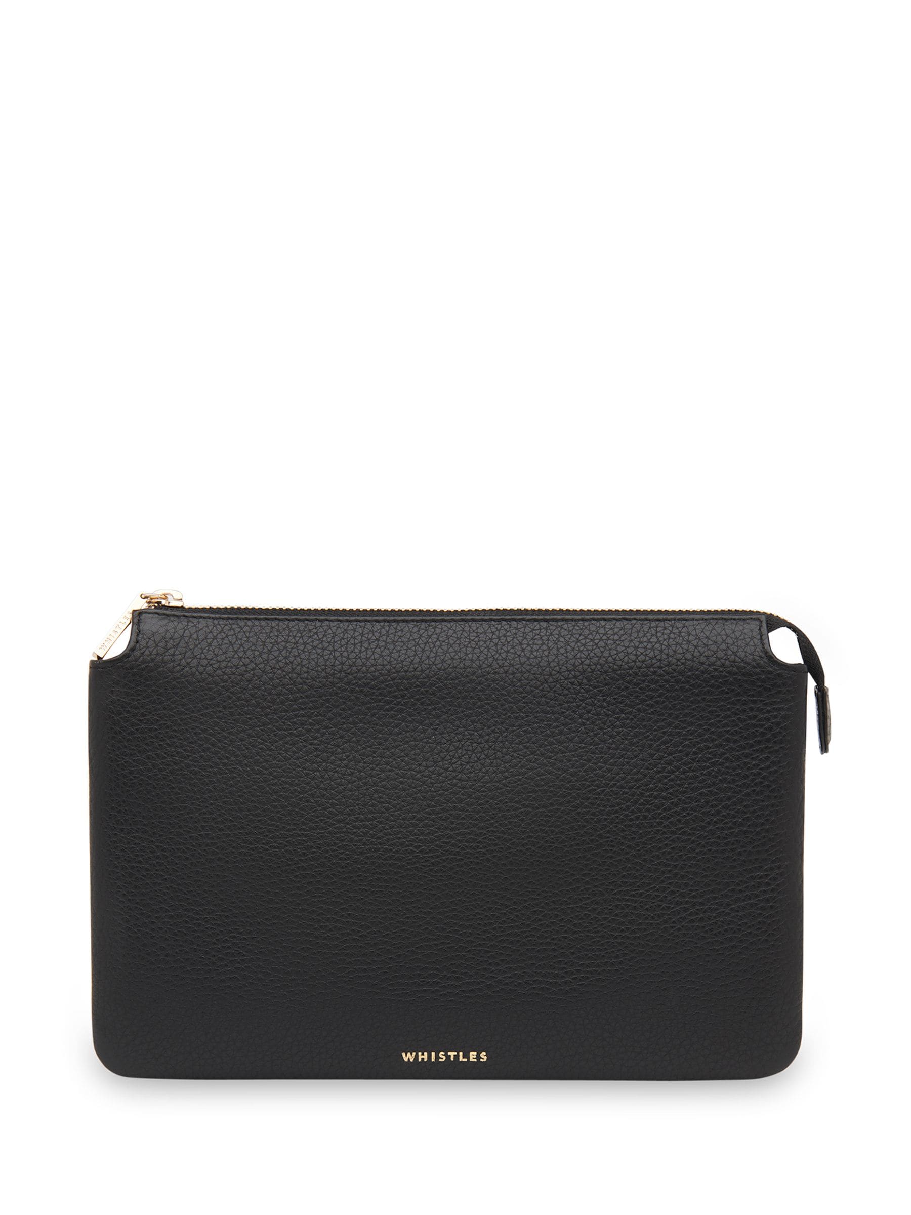 Whistles Black Elita double pouch clutch, UK version