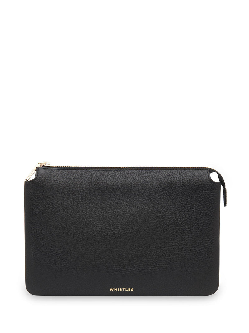 Whistles Black Elita double pouch clutch, UK version