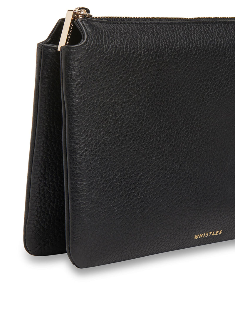 Whistles Black Elita double pouch clutch, UK version