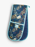 Kew Gardens Blue 100% Cotton Double Oven Glove