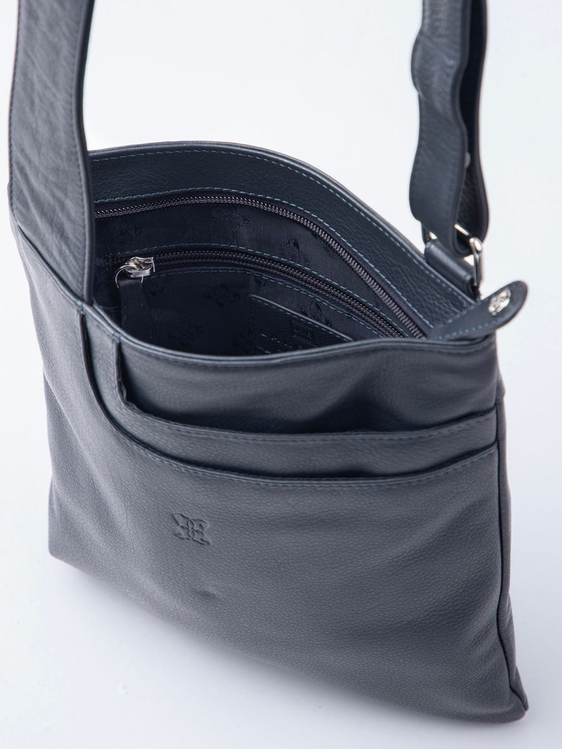 Lakeland Leather navy blue Allerdale cross-body bag (British brand)
