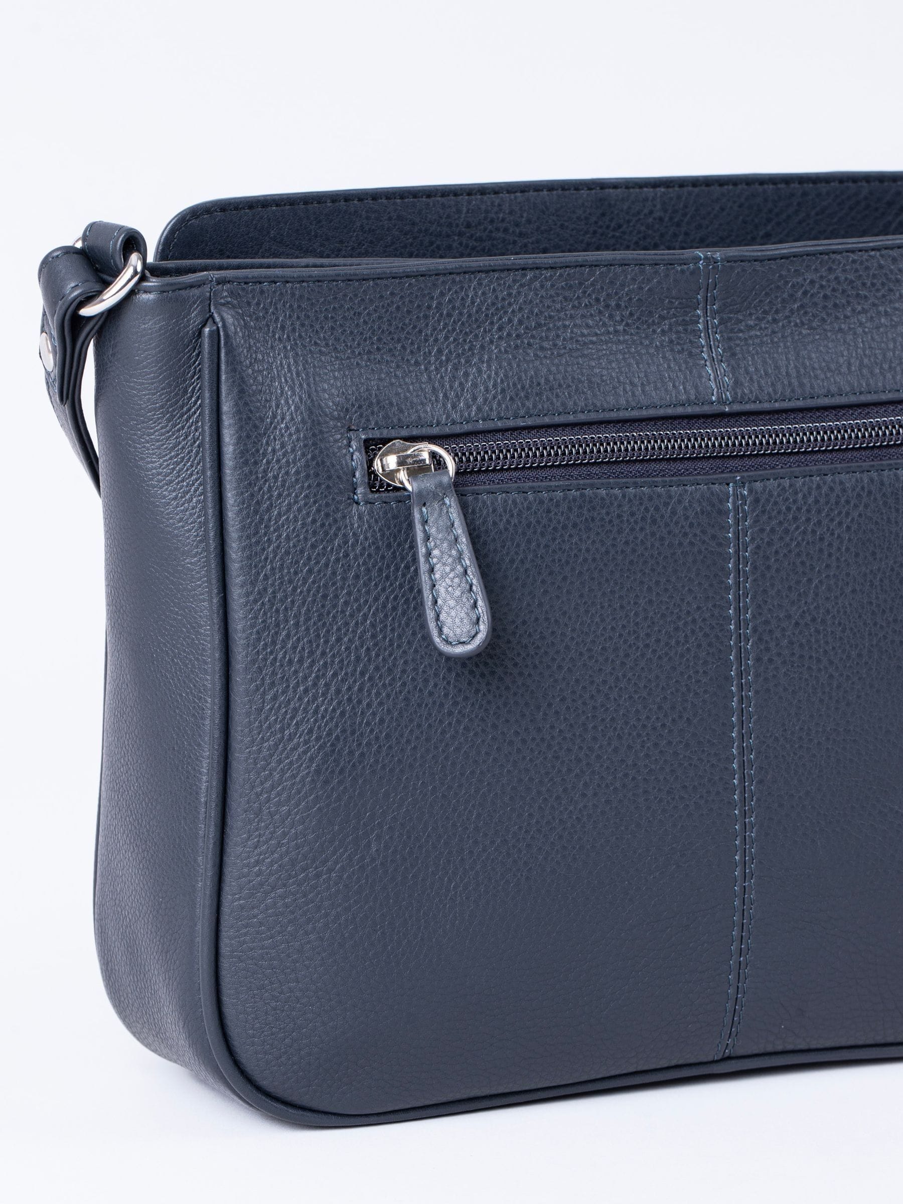 Lakeland Leather Navy Ambleside cross-body bag, imported from the UK