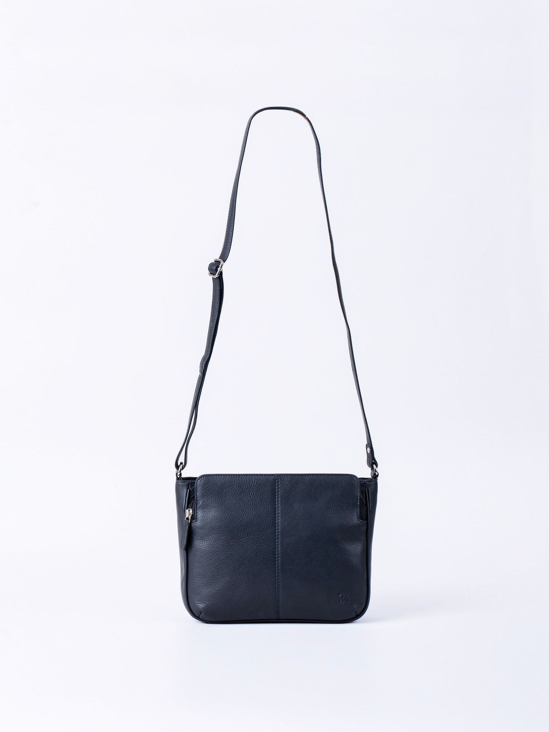 Lakeland Leather Navy Ambleside cross-body bag, imported from the UK