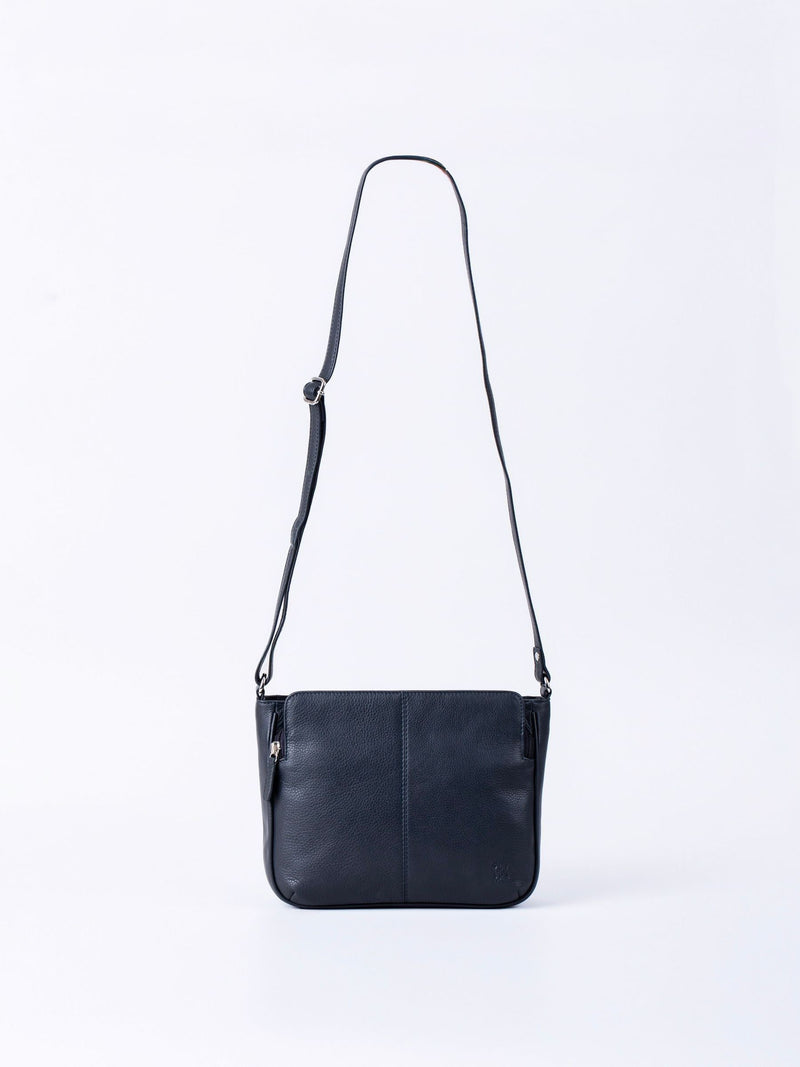 Lakeland Leather Navy Ambleside cross-body bag, imported from the UK