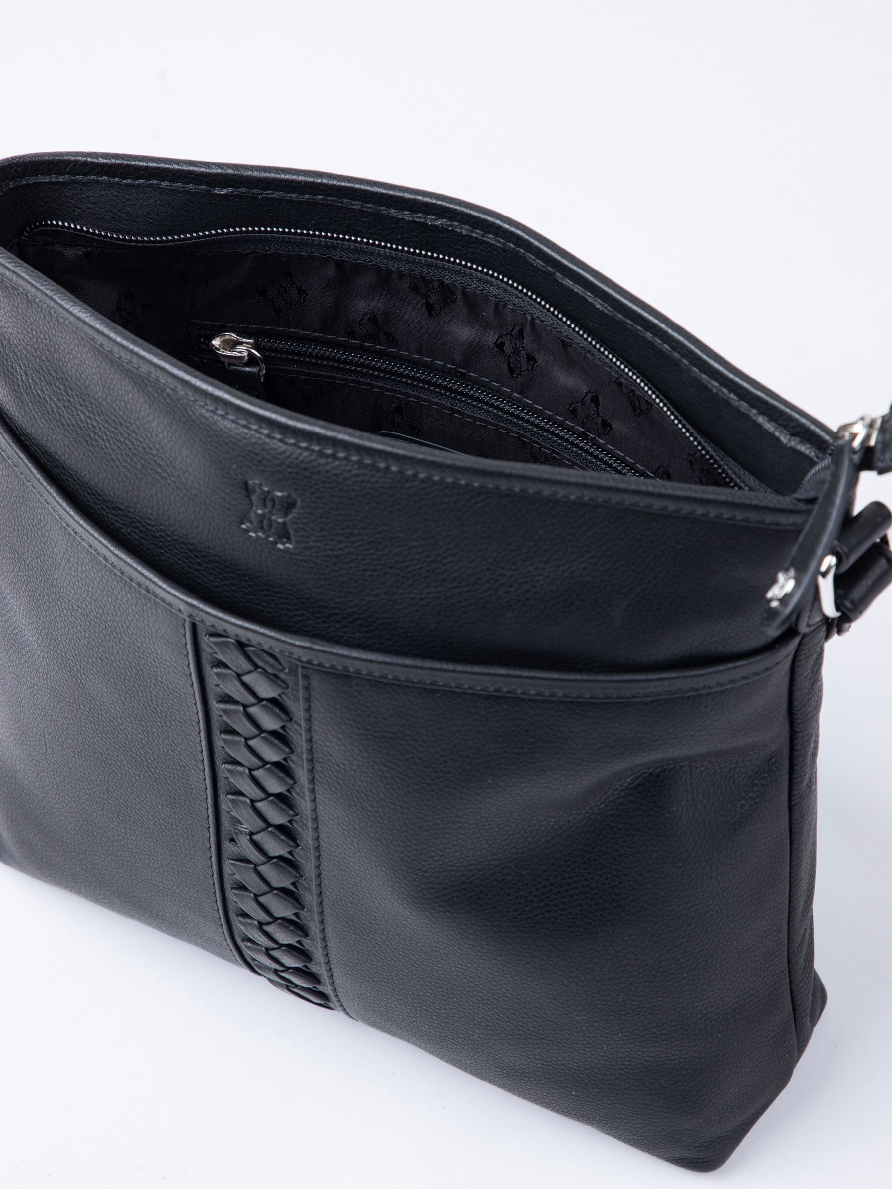 Lakeland Leather Black Farlam Cross-Body Bag