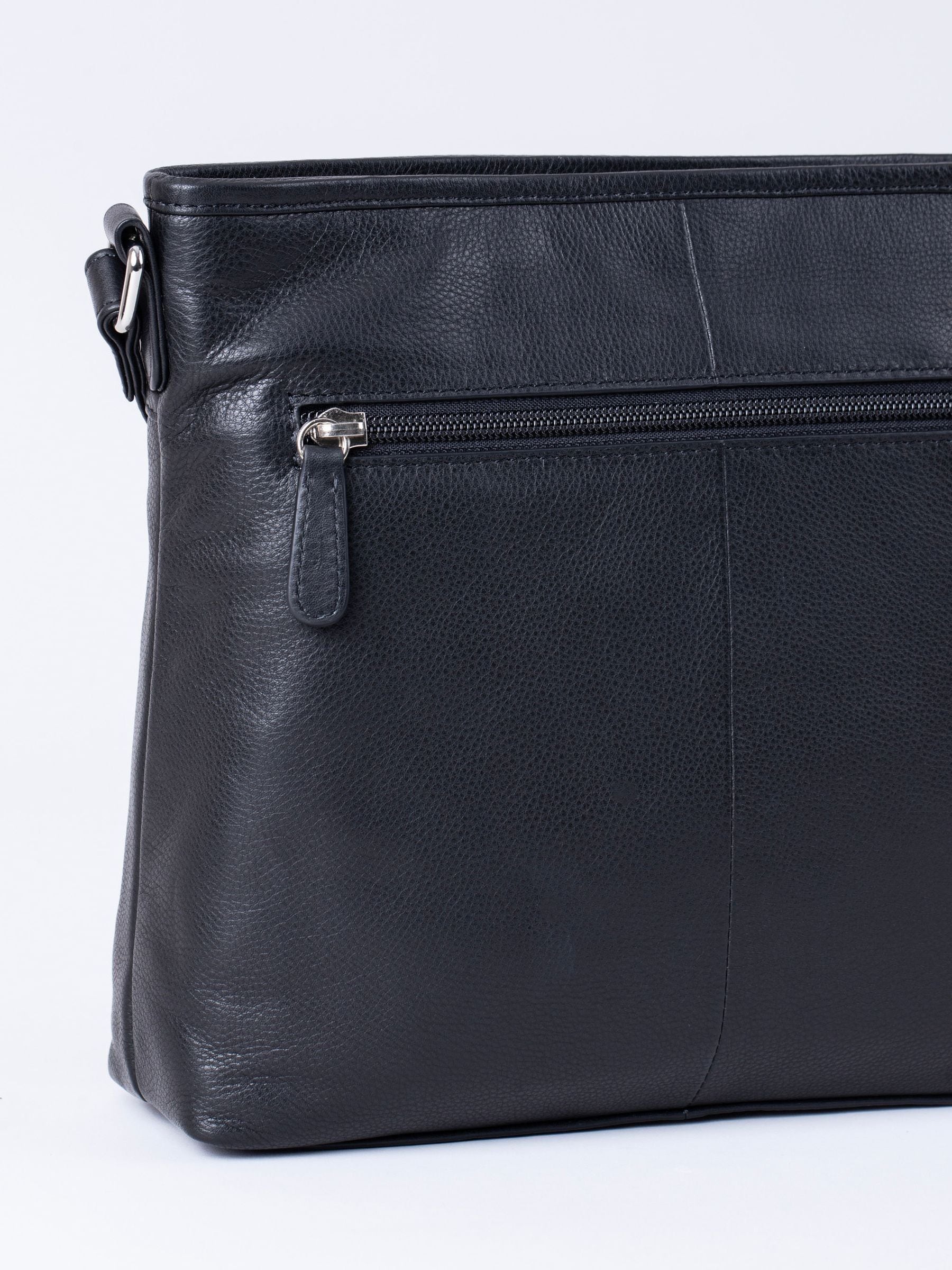 Lakeland Leather Black Farlam Cross-Body Bag