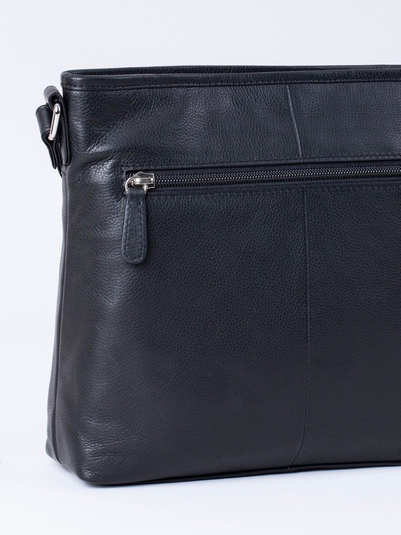 Lakeland Leather Black Farlam Cross-Body Bag