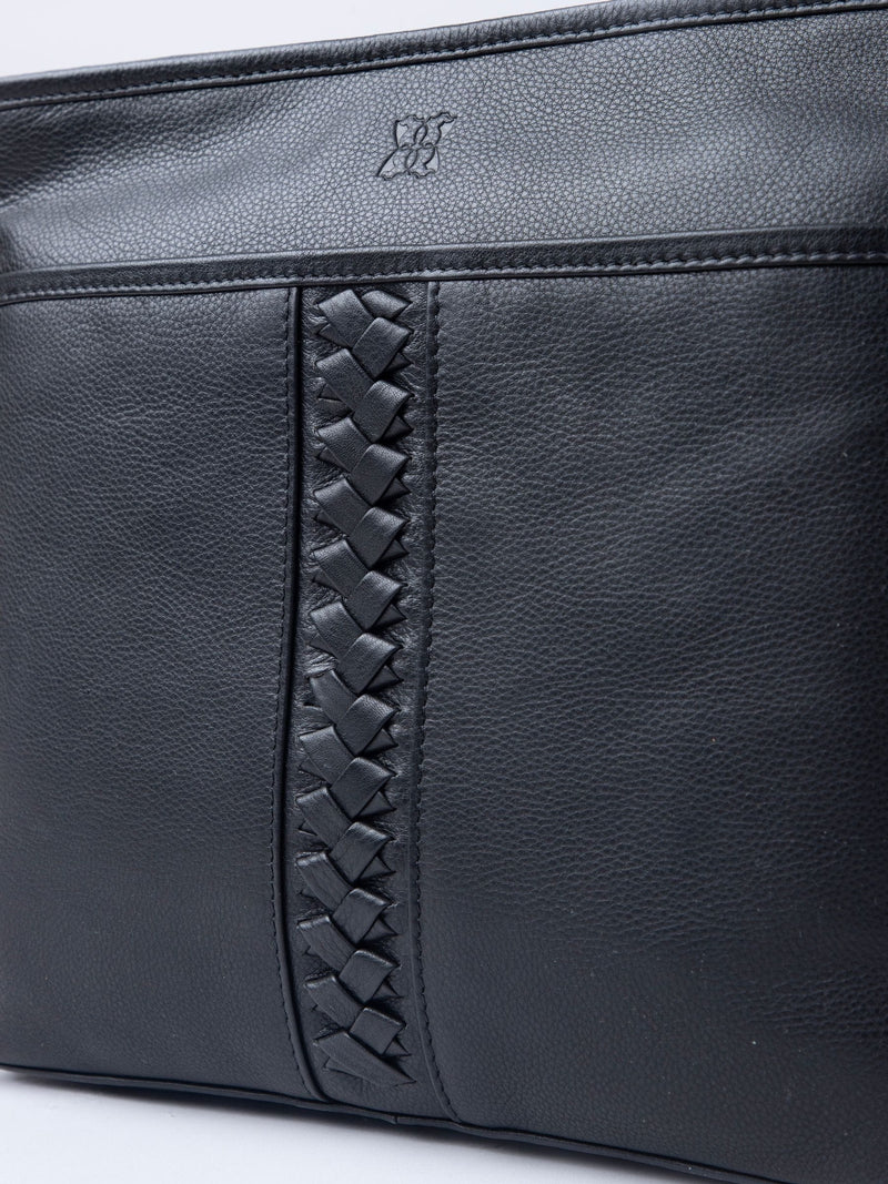 Lakeland Leather Black Farlam Cross-Body Bag