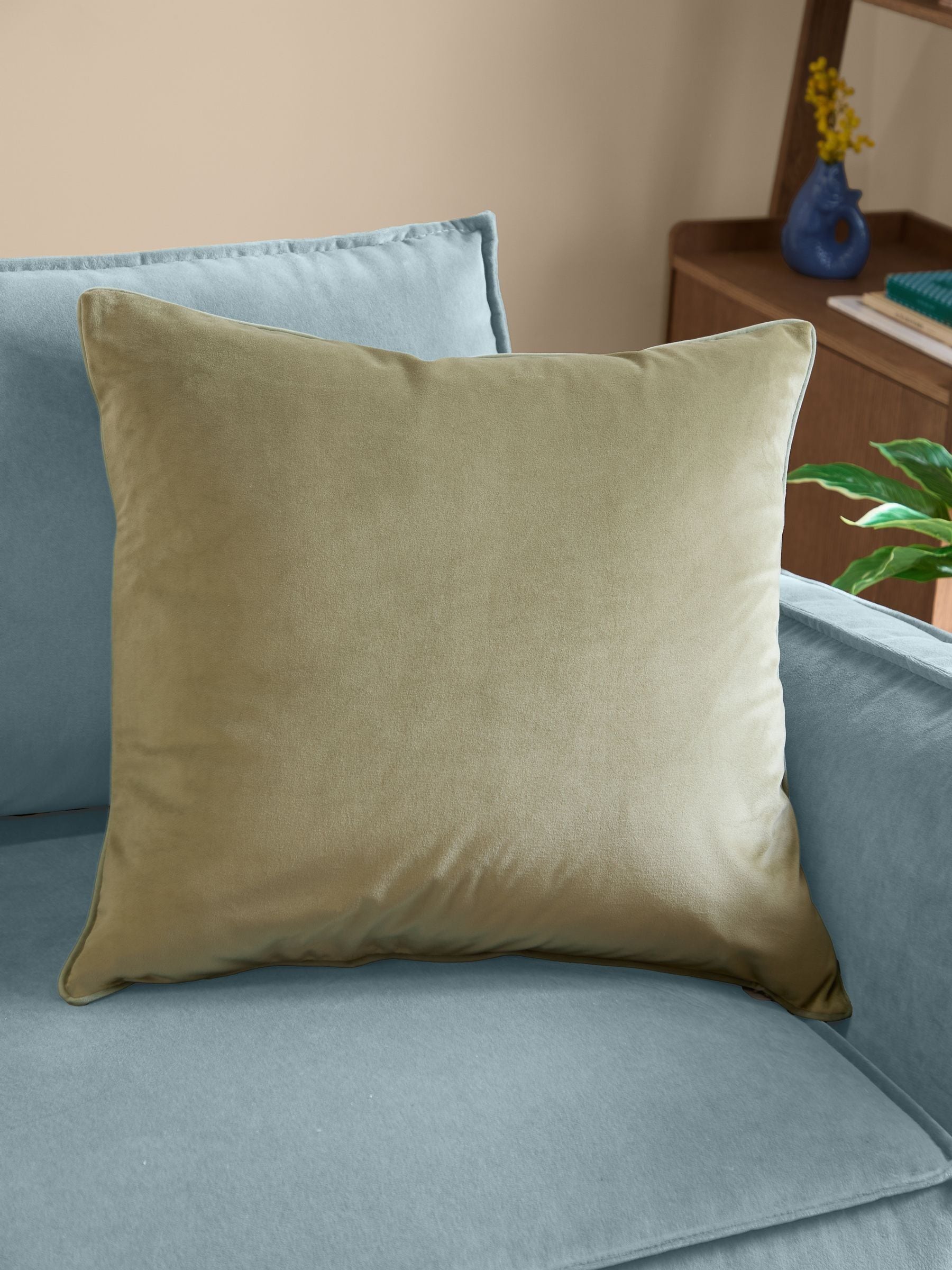 Furn Green/Sage Meridian Velvet 55 x 55cm Cushion Cover