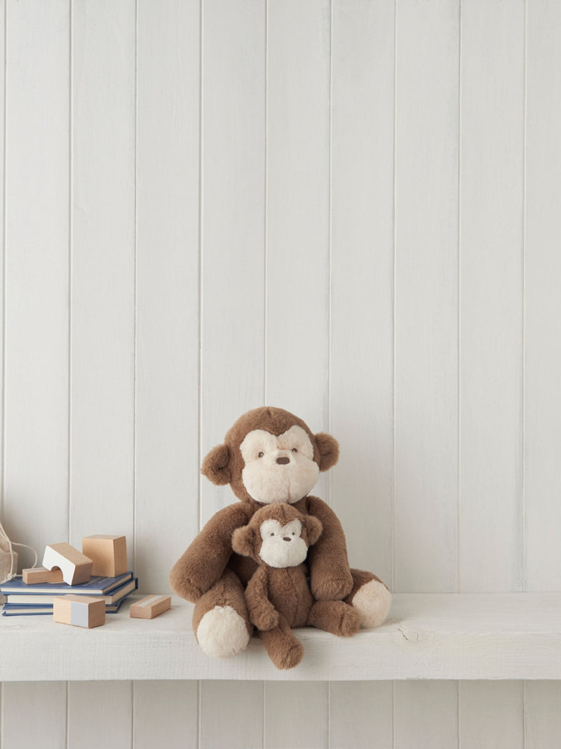Mamas & Papas Monty Monkey soft toy brown faux fur, imported from the UK