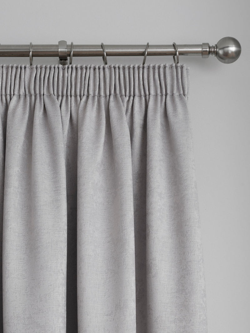 Fusion Silver Galaxy Room Darkening Woven Pair of Pencil Pleat Curtains