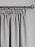 Fusion Silver Galaxy Room Darkening Woven Pair of Pencil Pleat Curtains