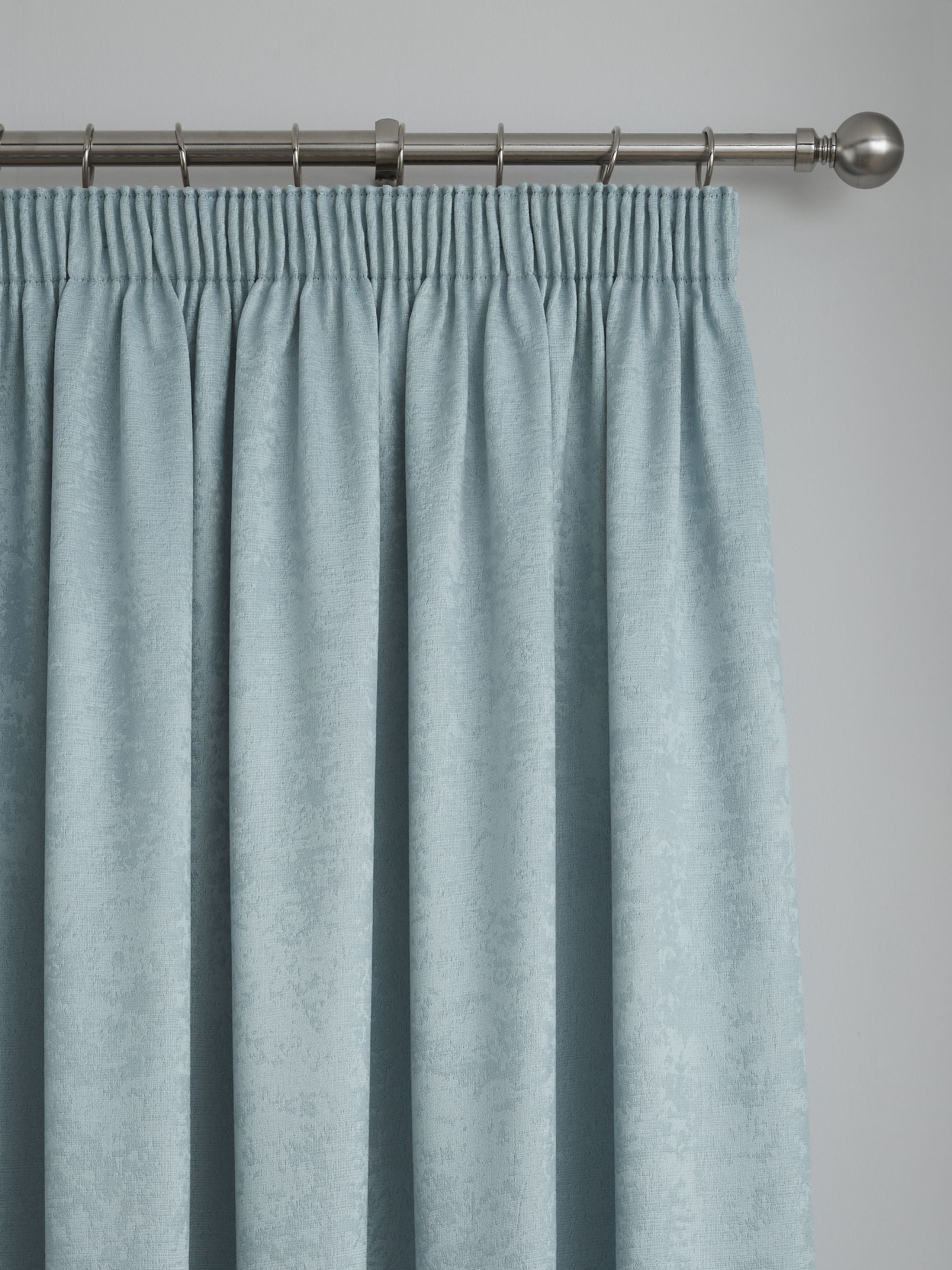 Fusion Duck Egg Galaxy Room Darkening Woven Pair of Pencil Pleat Curtains